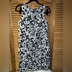 Loft 14 Sleeveless Black and White Dress